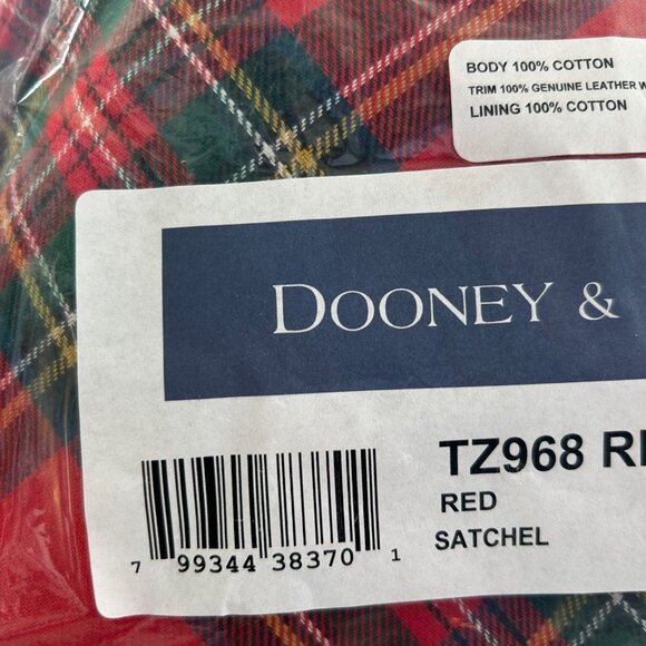 Dooney & Bourke Red Tartan Collection Satchel - Picture 16 of 16
